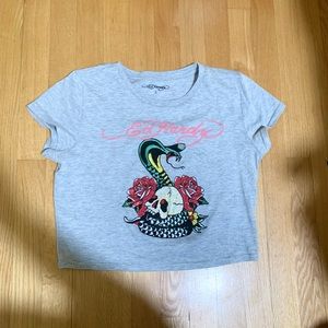 Ed Hardy rhinestone crop top